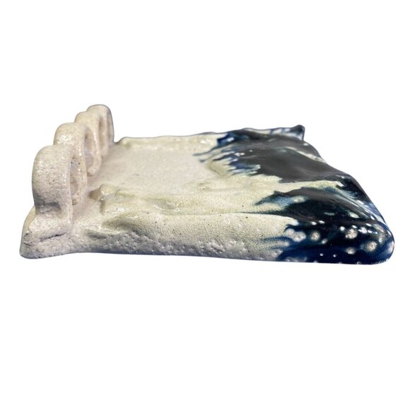 Monroe Salt Works Salt Glaze Cow Wall Hanging Toothbrush Holder Drip Glaze - Picture 4 of 5